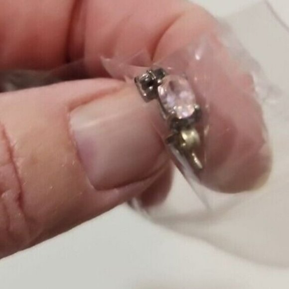 Vintage Avon Sterling Silver Pink And Clear CZ Drop Earrings NIB - Picture 1 of 10